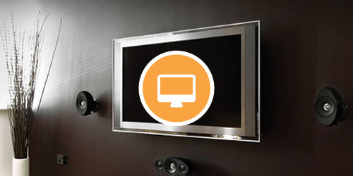 Zestaw telewizyjny z ikoną telewizji